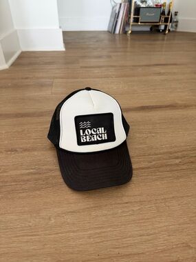 Local Beach Black & White Trucker Hat